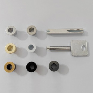 Invisible door lock emergency keyhole concealed door lock single-sided lock keyhole with key unlocking background wall small keyhole accessories