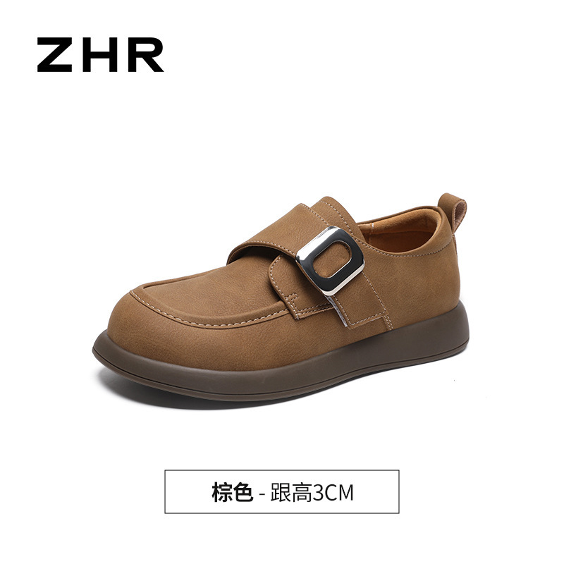 ZHR则则时尚优雅复古英伦单鞋2025新款轻便百搭耐磨防滑通勤女鞋|undefined