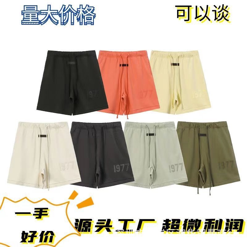 국경 간 도매 FOG 라인 ESSENTIALS 느슨한 캐주얼 반바지 FOG1977 남성용 현악기 인쇄 반바지