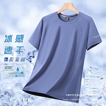 高密度高品质冰丝T四针六线男新款夏季户外速干冰丝凉感大码速干T