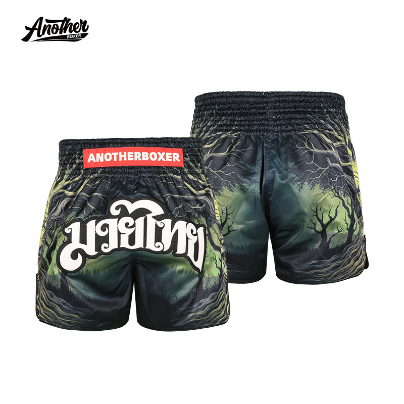 Anotherboxer New Model Tree God Muay Thai Shorts, Sanda Training Fighting Pants, Professional Boxing Shorts for Men