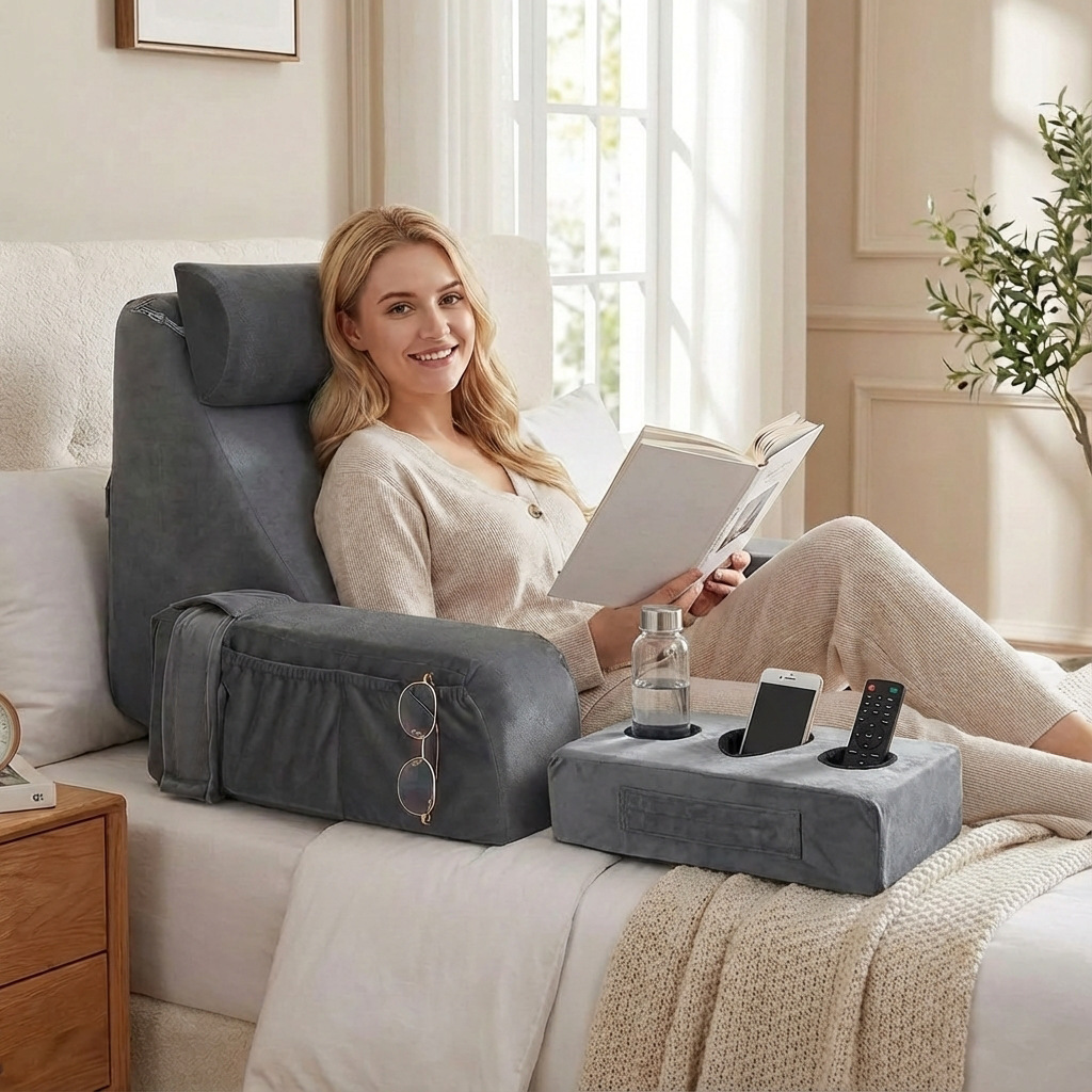 Amazon desmontable almohada multifuncional almohada de cama almohada de lectura sofá almohada almohada de cristal almohada de cintura almohada image 4