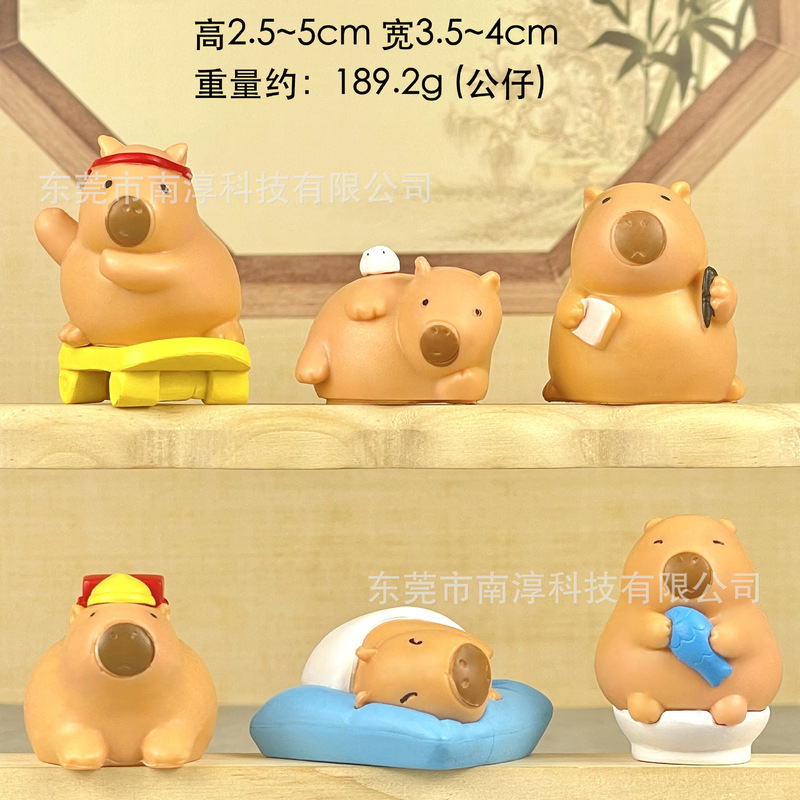 秋千卡皮巴拉盲盒手办小憨豆可爱水豚卡通摆件扭蛋机公仔批发代发|undefined
