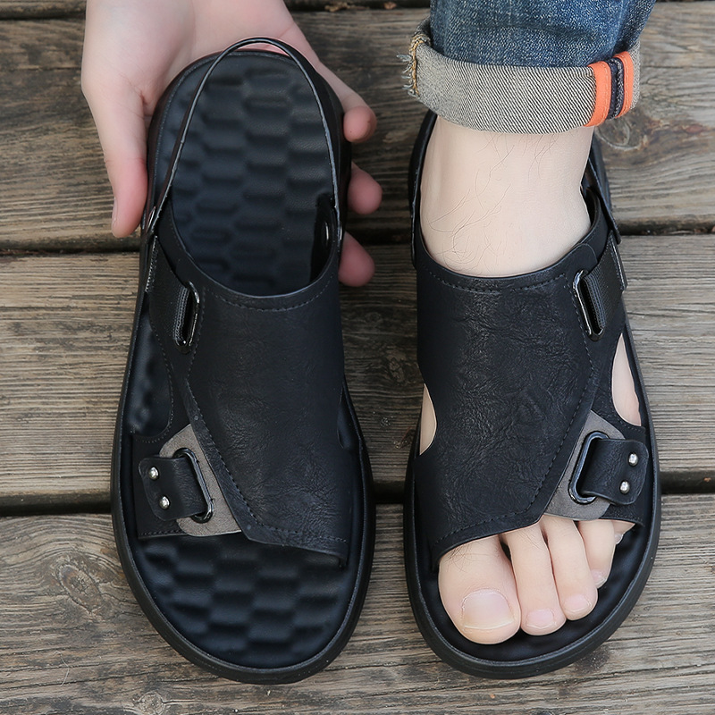 Breathable Leather Sandals For Men Extra Large Size Outdoor Sole_voghion.com