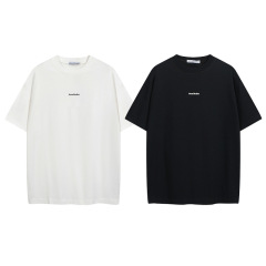 2025新型夏潮牌ACクラシック発泡ロゴ小標半袖男女カジュアルゆるい丸襟tシャツ