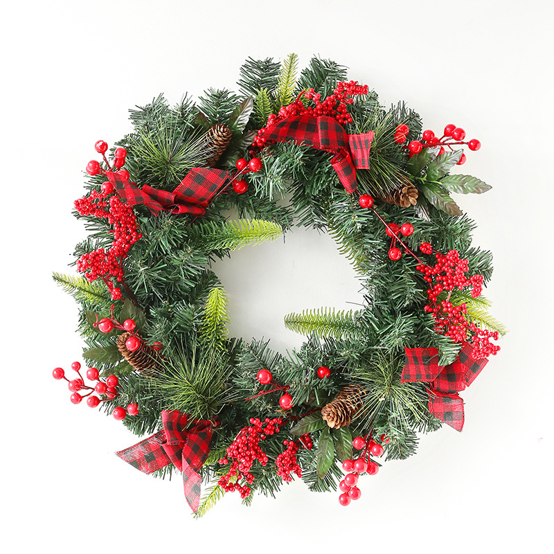 Decoración de Navidad fruta roja Garland anillo de ratán colgante guirnalda Puerta de mimbre colgando decoraciones de Navidad vestir escena diseño