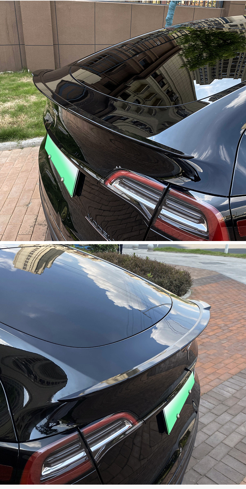Suitable for Tesla Model 3/Y Carbon Fiber Pattern Rear Wing High-Performance P Version Original Style Car Wind Wing Surround Modification
