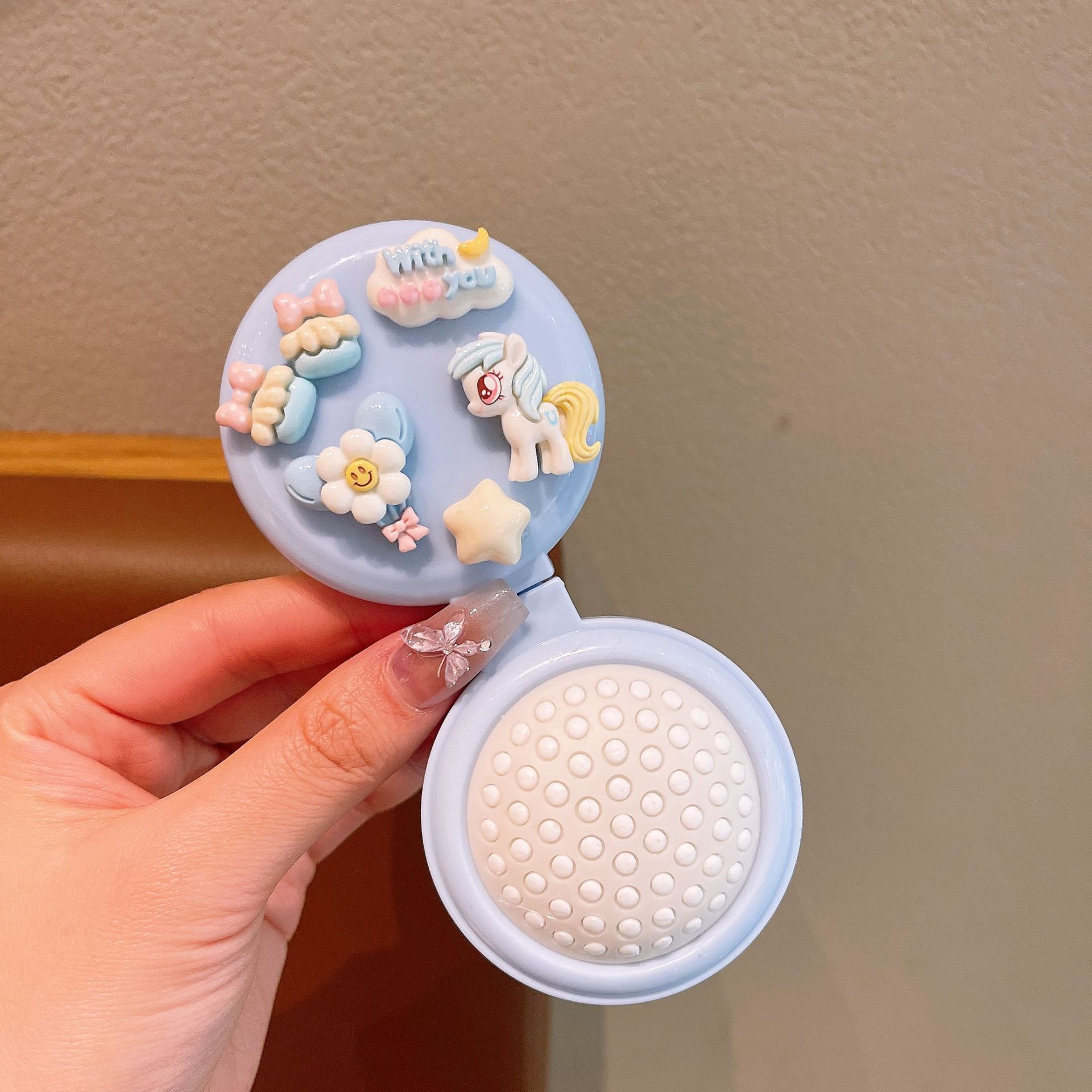 Hermoso portátil plegable airbag masaje pein pequeño espejo de pein todo en uno mini airbag para mujeres