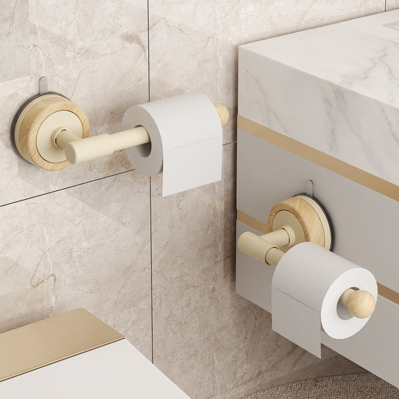 Bathroom Toilet Suction Cup Paper Towel Holder Bathroom Paper Towel Rack Punch-Free Wall-Mounted Roll Paper Storage Shelf