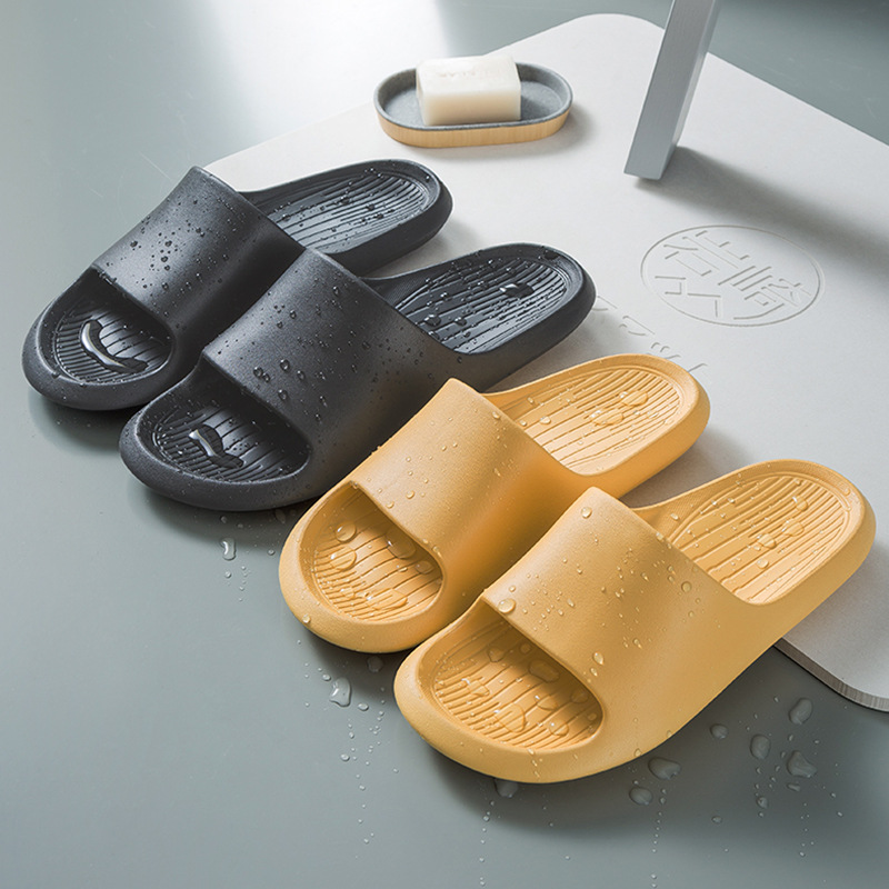 2021 new home simple light solid color men and women slippers Japan and South Korea EVA high elastic household slippers bath