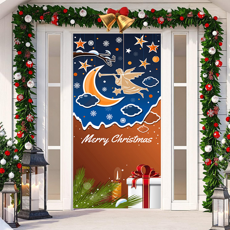 Puerta transfronteriza de Navidad JIT decoración de tela de fiestas decoradas tela de fondo de la habitación de la puerta de tela de tapices