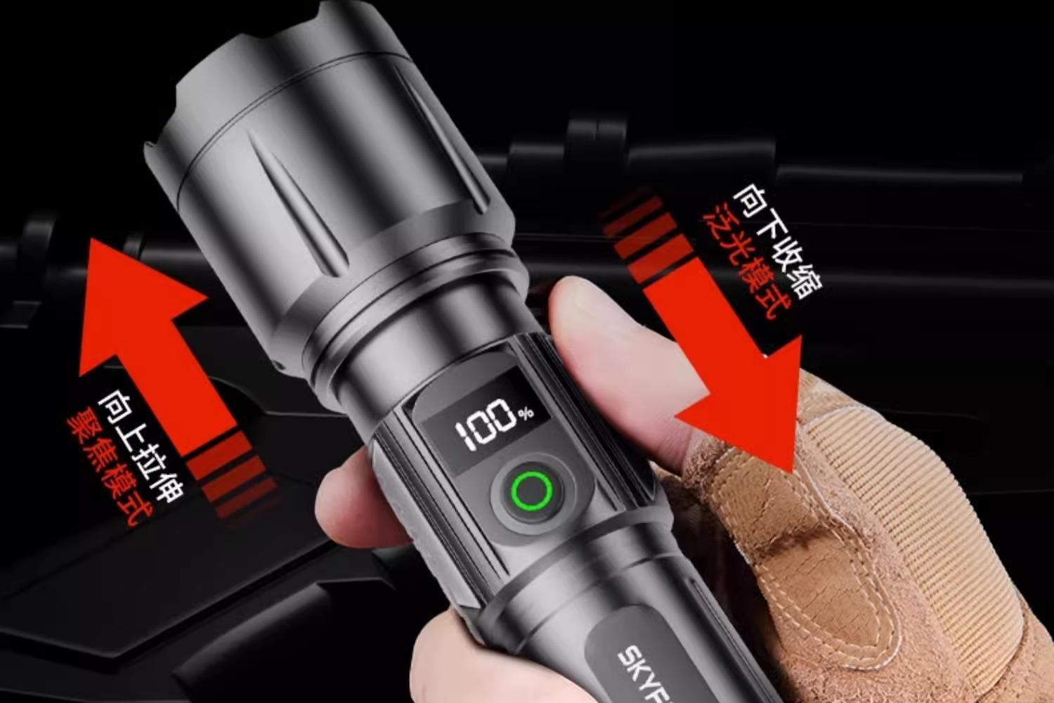 New Flashlight with Strong Light, Rechargeable, Outdoor, Ultra-Bright, Long-Range, Small, Mini, Portable, Durable, Mixed Led Light