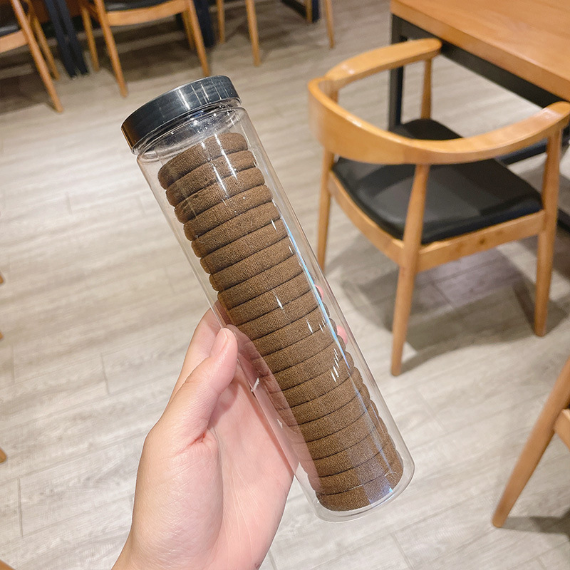 20根罐装高弹力橡皮筋发圈女春秋网红简约发绳皮筋日系扎头绳发饰|undefined