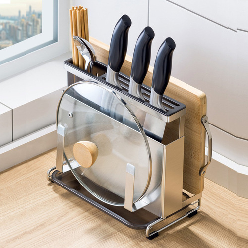 On sale stainless steel knife holder wall-mounted kitchen chopstick cage kitchen knife holder pot lid storage rack knife storage rack