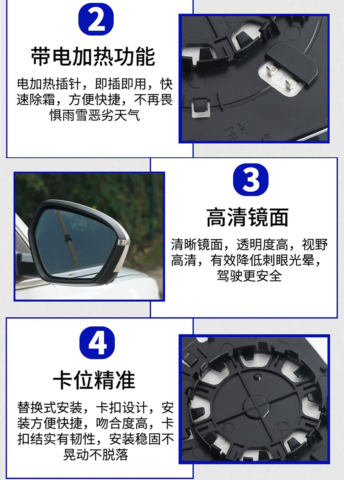 Suitable for Geely Boyue rearview mirror lenses, Boyue Pro, Boyue L, and Boyue X COOL rearview mirror glass