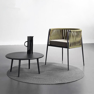 Nordic Outdoor Leisure Table and Chair Covers Courtyard Milk Tea Shop Balcony Open-Air Waterproof Sun Protection Rattan Chair Furniture Combination