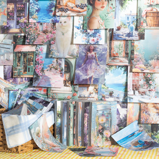 Ketchup 100 Sheets into Material Paper Midsummer Series Summer Background Handbook DIY Wall Decoration Paper