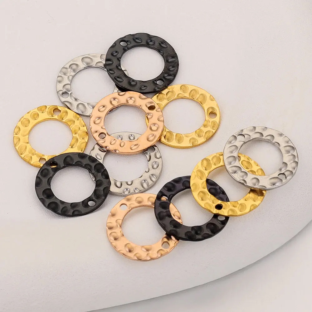 Stainless Steel Material 20 PCS/Package Stainless Steel Circle Solid Color Connector Simple Style