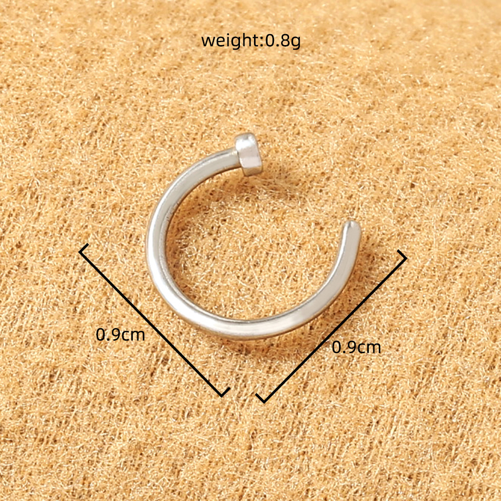 Fashion New Personality Exaggerated Stainless Steel False Nose Ring C-shaped Nose Nail Jewelry display picture 20