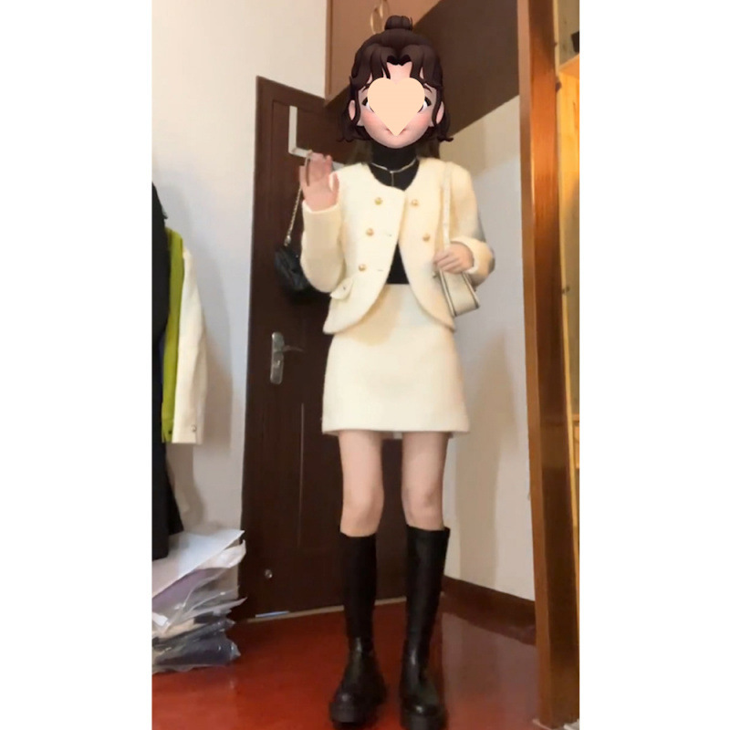 秋冬搭配一整套時尚女裝高級感小香風直筒裙兩件套裝2025新款