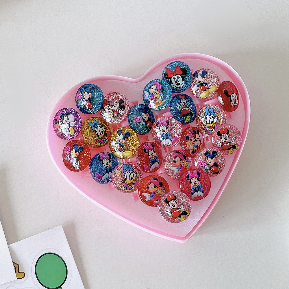 Nuevo anillo para niños sirena anillo para niños una caja de anillos de joyas para niñas juego de juguetes para niñas