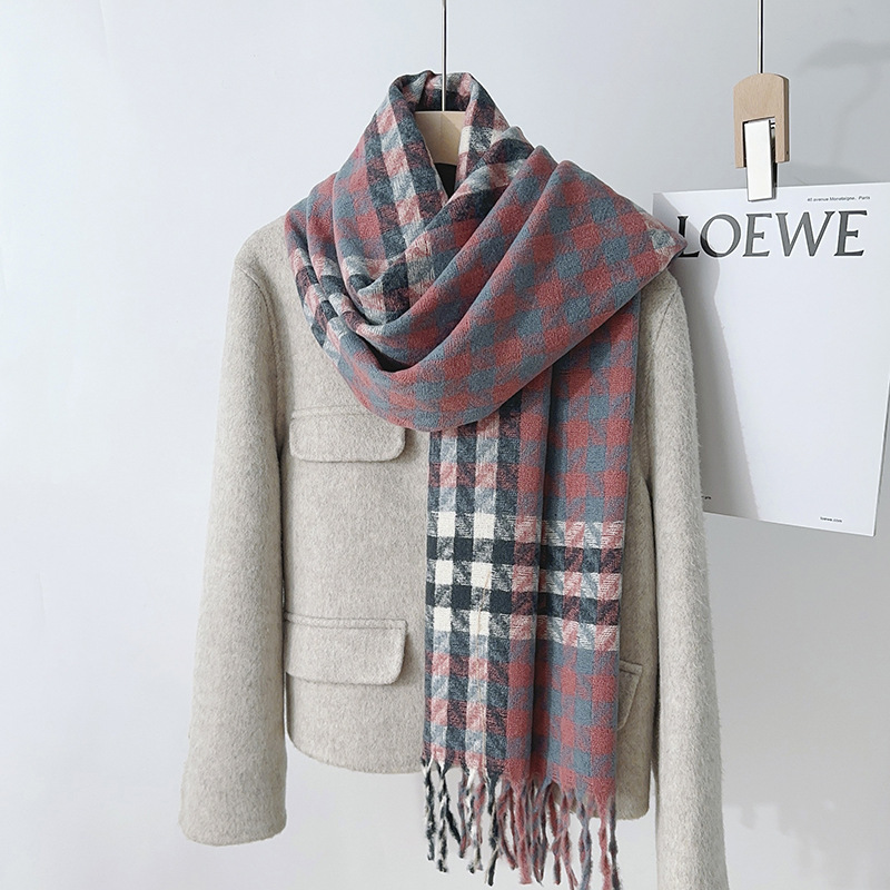 Otoño y invierno retro bufandas calles callejeras británicas atmósfera de estilo universitario temperamento elegante buñuelo
