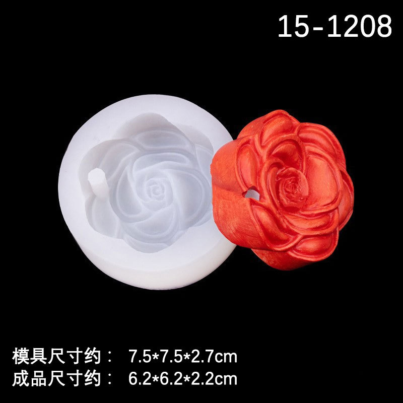Rose forma simple molde de silicona con agujeros creativo para hornear accesorios bricolaje epoxi llavero yeso