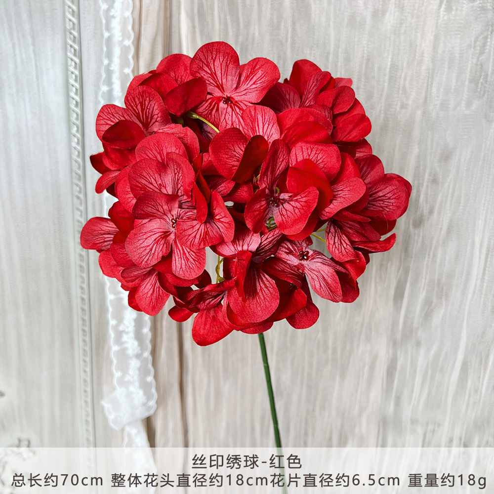 Ssj-silk screen hydrangea-red