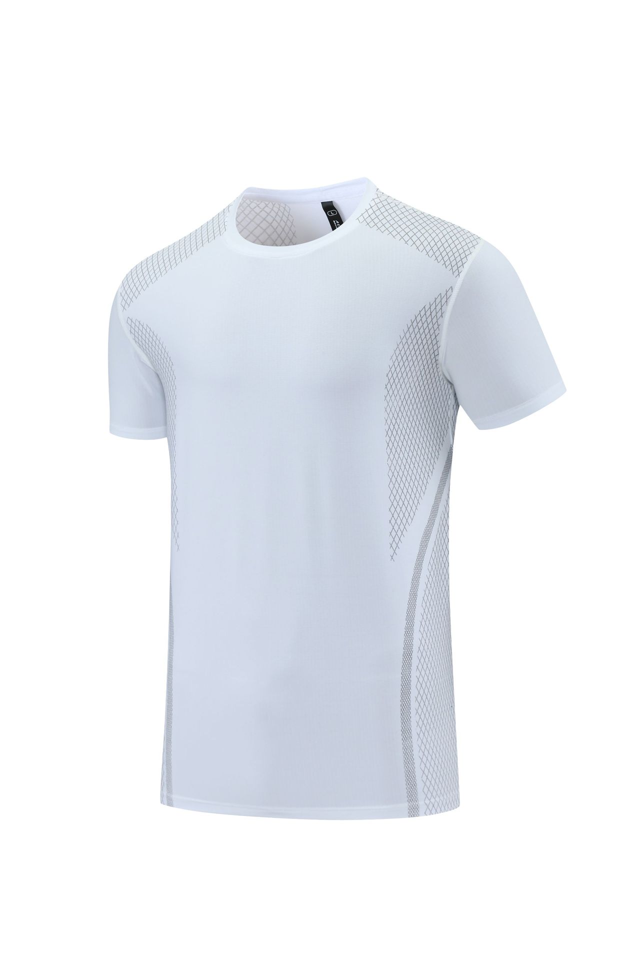 Transfronterizo impreso sudor-absorbente de secado rápido camiseta de los hombres verano nuevo cuello redondo estiramiento transpirable de manga corta deportes ropa de entrenamiento al aire libre