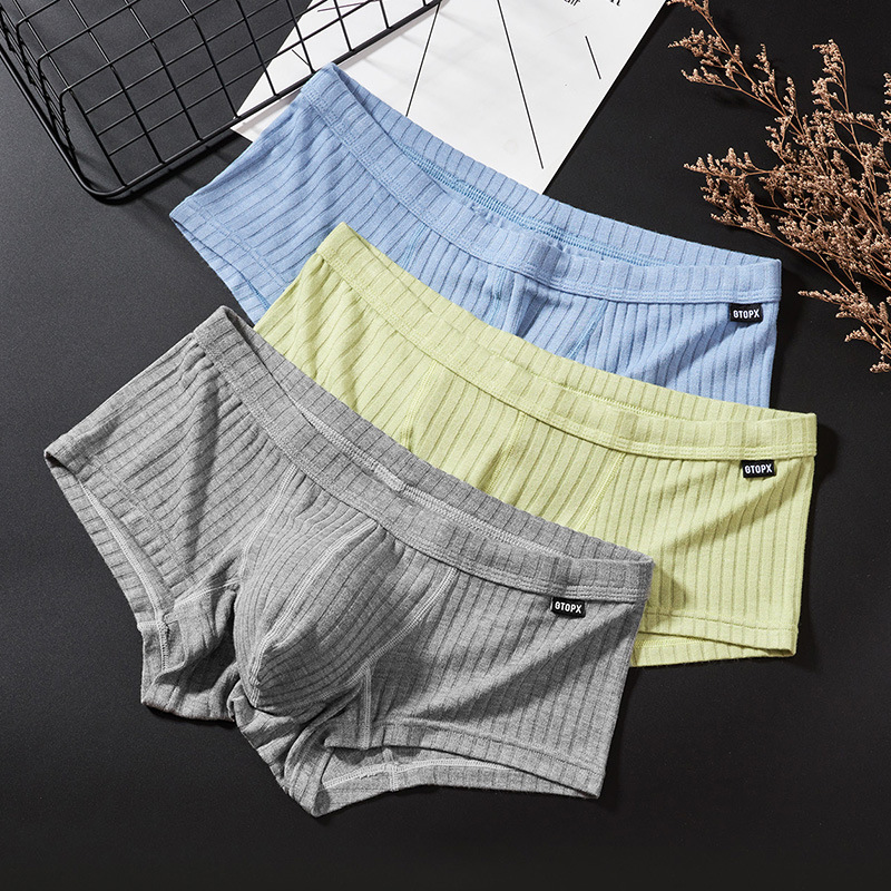 GTOPX MEN Low-rise Single-layer U-shaped Quadrangular Sports Breathable Wide Ribbed Straight Underpants, Drop Ship One Piece