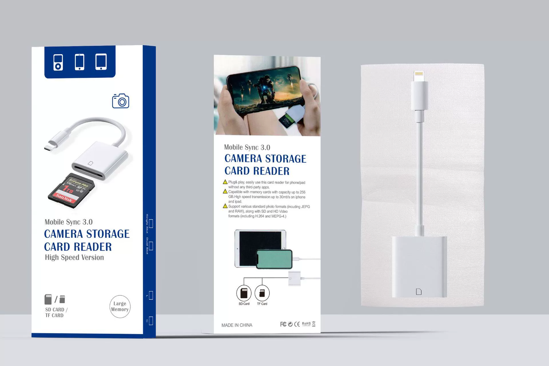 Тип-C считыватель для мобильного телефона, считыватель SD-карт, USB‑накопитель OTG, карта TF, передача данных для SD/Camera, совместимость мультисистем