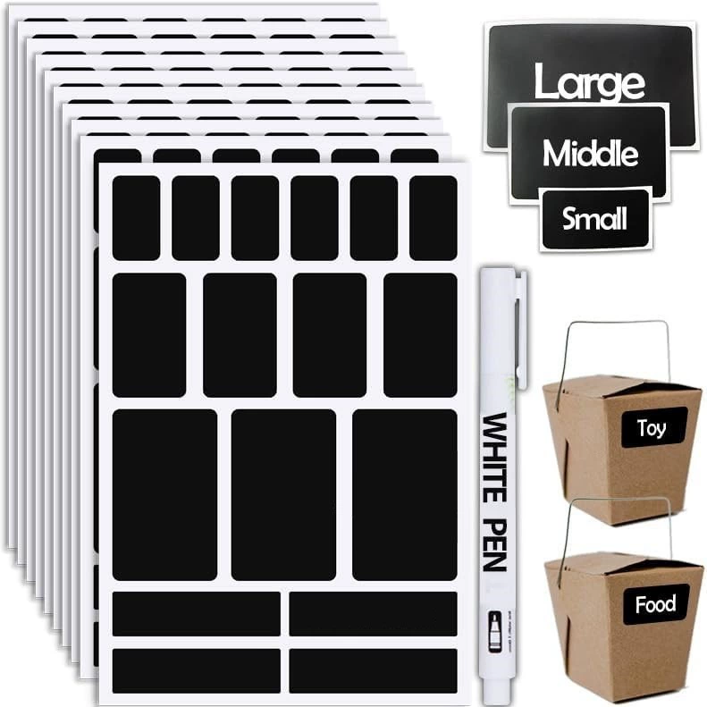 Горячая продажа трансграничная стеклянная бутылка наклейки прямоугольная белая черная бумага, устойчива к царапинам, пятная наклейка