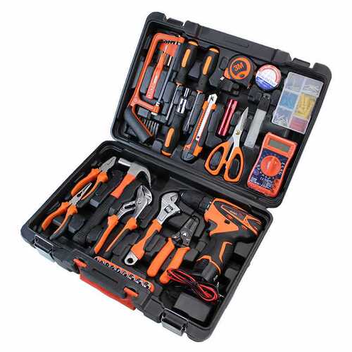 Feituo Tool Box Set Household Electric Drill Hardware Electrician Repair Kit Hand Tools Gift