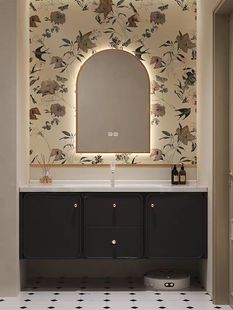 美法式智能浴室櫃現代輕奢洗手池洗臉盆櫃復古衛生間洗漱台衛浴櫃