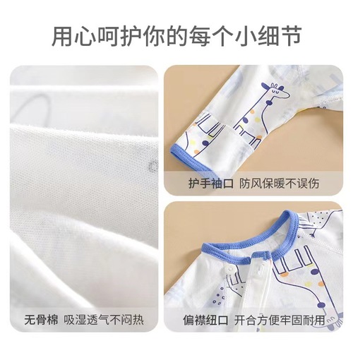 Newborn baby inner clothes, pure cotton, boneless, four-season baby half-back clothes, full-month monk clothes, Category A baby tops