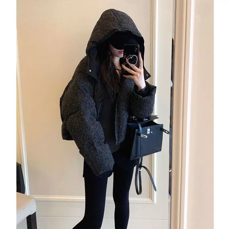 Женский пуховик с капюшоном, в стиле Chanel, вестерн-стиль, коллекция 2023, высокого качества