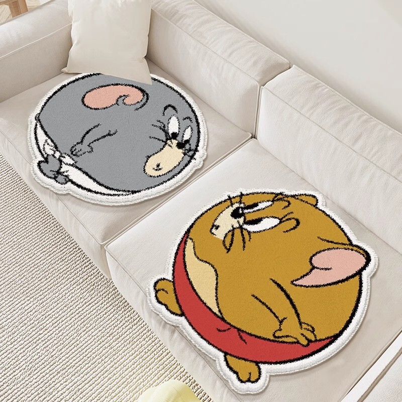 Inflatable Jerry Cute Cashmere Shaped Floor Mat Living Room Seat Cushion Bedroom Decorative Thickened Non-Slip Seat Cushion