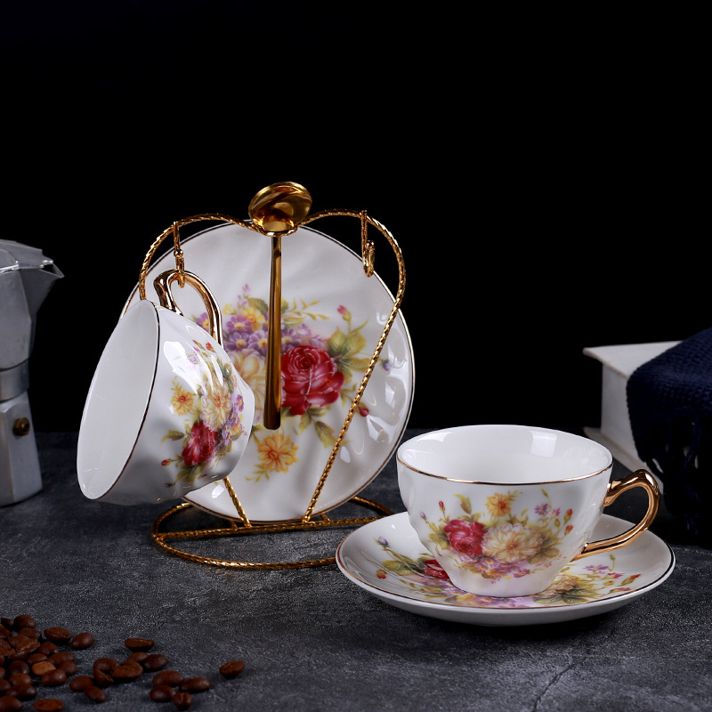 Taza de café de alta calidad, lujo ligero, alto valor, hilo europeo, taza barroca, pequeño y exquisito café con leche para el hogar de oficina