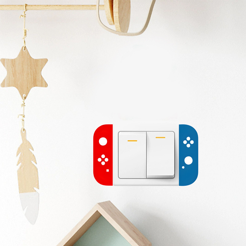Cross-border Switch Sticker White Glue Decorative Toilet Bath Living Room Bedroom Study Kitchen Entrance Self-adhesive Removable Wall Sticker