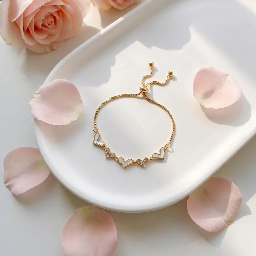 Dongdaemun Simple Temperament Love Heart Bracelet ins Design Girlfriend Sister Token Bracelet Online Celebrity Bracelet for Women