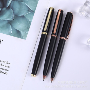 Business Office Metal Signature Pen Can Print Logo High-Value Black Advertising Company Ballpoint Pen Gel Pen Ballpoint Pen