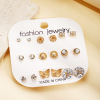 Cute earrings heart-shaped from pearl with letters, jewelry, European style, simple and elegant design, wholesale