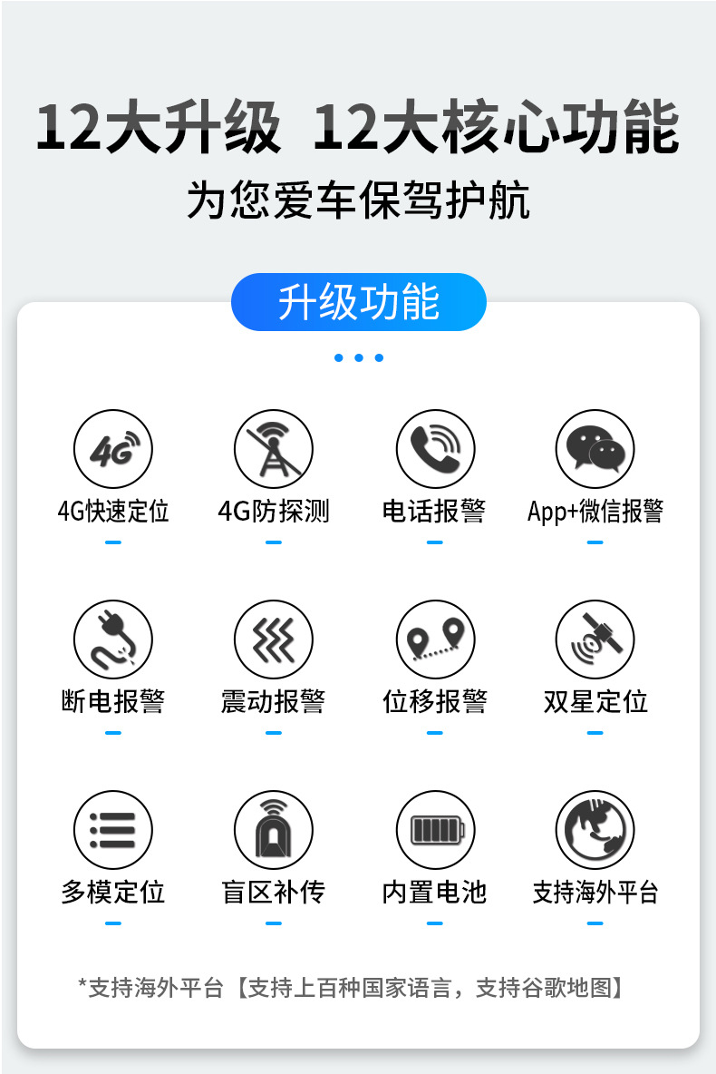 Electric car gps locator car motorcycle truck line satellite battery anti-theft fixed instrument car chase wholesale