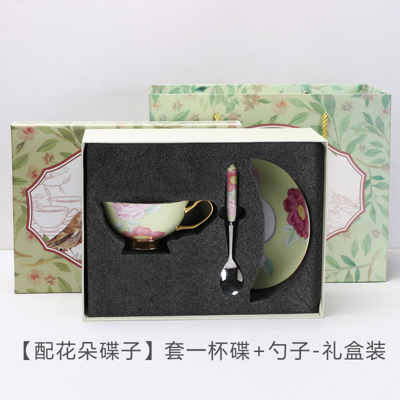 China de hueso taza de café y platillo traje hogar europeo lujo británico tarde té Taza de cerámica juego de té caja de regalo traje