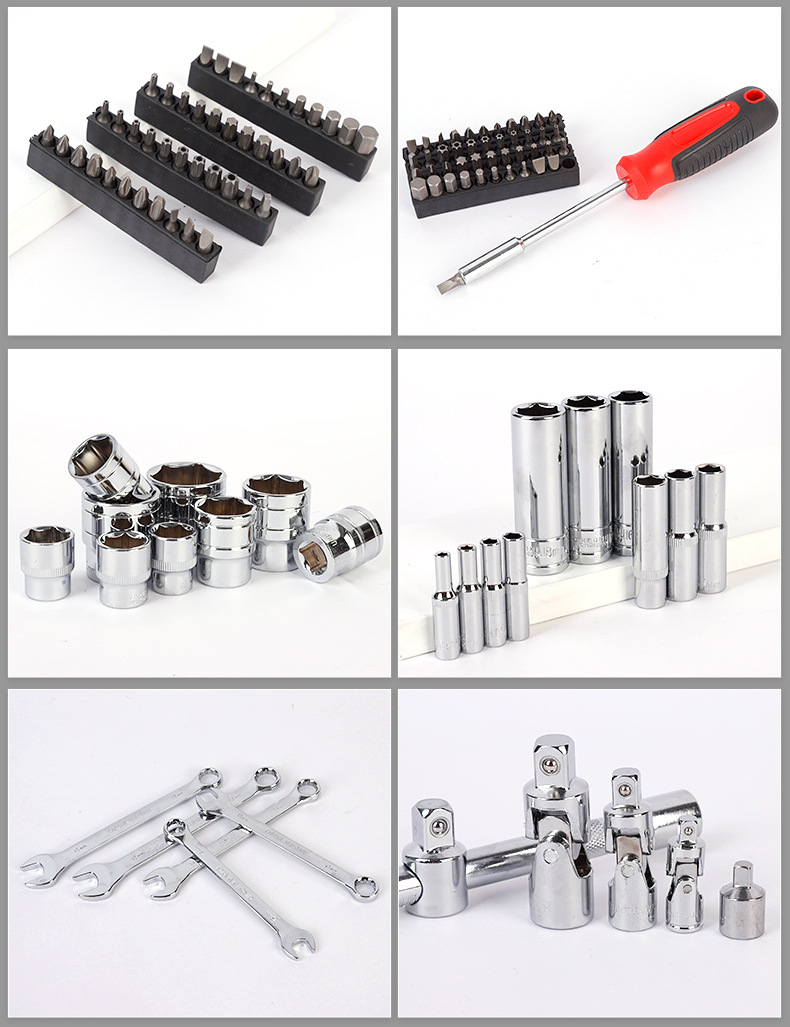 216-piece auto repair kit for home maintenance, auto repair hardware tool set, one box of dual-use wrenches and sockets