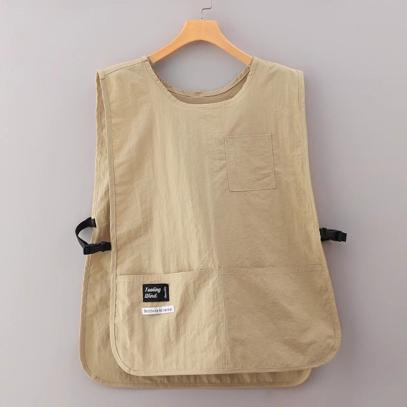 Japanese-Style Apron New Vest Waterproof Oil-Proof Barista Home Kitchen Dining Workwear Loose-Fitting Waistcoat Japanese-Style Apron New Vest Waterproof Oil-Proof Barista Home Kitchen Dining Workwear Loose-Fitting Waistcoat