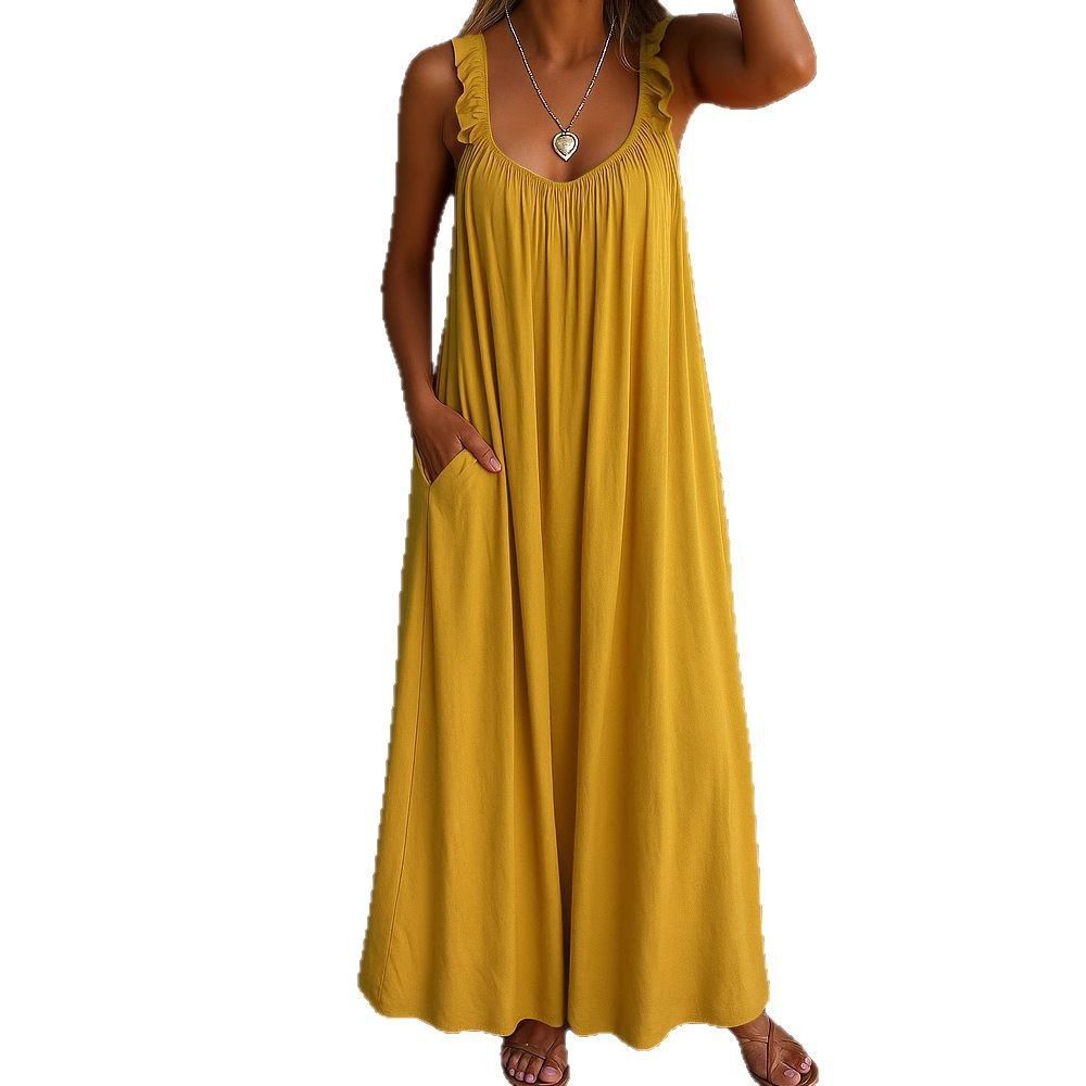 Women's Clothing Women's Casual Camisole U Neck Regular Fit Multi Color Dress For Formal & Casual For Women_ecoleips.com