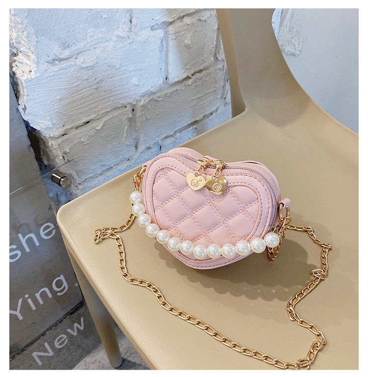 Lingge Pearl Chain Children's Bag Fashion One-shoulder Messenger Bag Coin Purse display picture 33