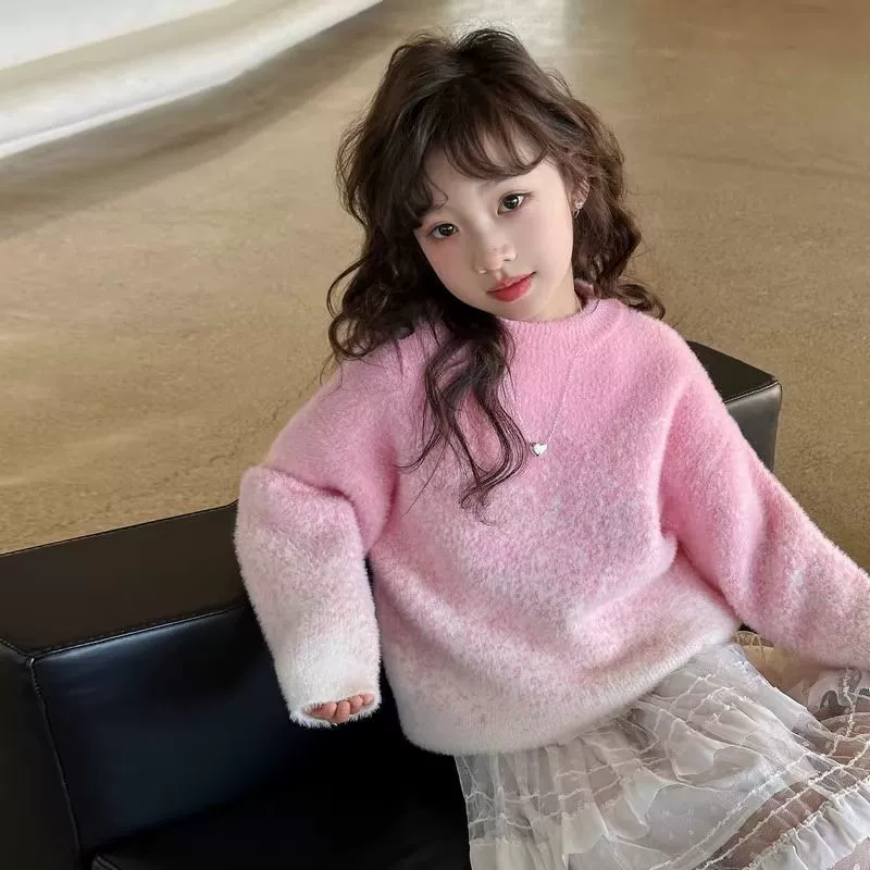 Для девочек 2024 новый свитер осенняя и зимняя одежда