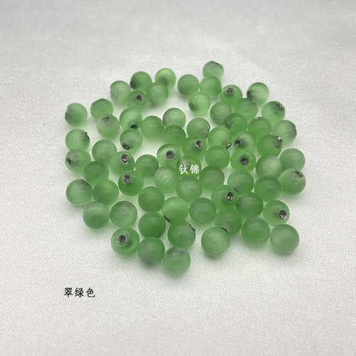 Titanium brocade piercing jewelry titanium steel external thread rod natural cat's eye 6mm tongue nail candy color ear bridge nail jelly color